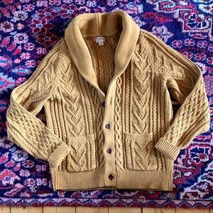 J. Crew cotton cable shawl collar cardigan